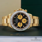 Rolex Daytona 116508 40mm 18ct Yellow Gold Black Dial Diamond