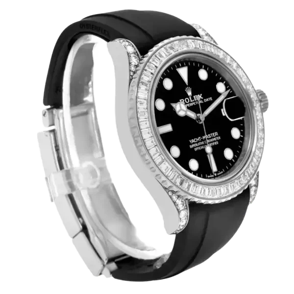 Yacht-Master 42mm White Gold and Diamond-Set / Black / Oysterflex