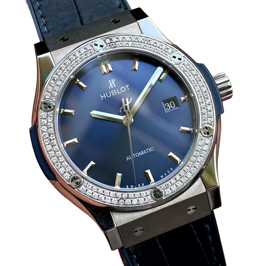 Classic Fusion Blue Titanium 42mm Diamond Benzel 542.NX.7170.LR.1104