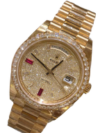 Day-Date 40mm Yellow Gold Diamond Ruby Pave Dial Diamond Bezel 228348RBR