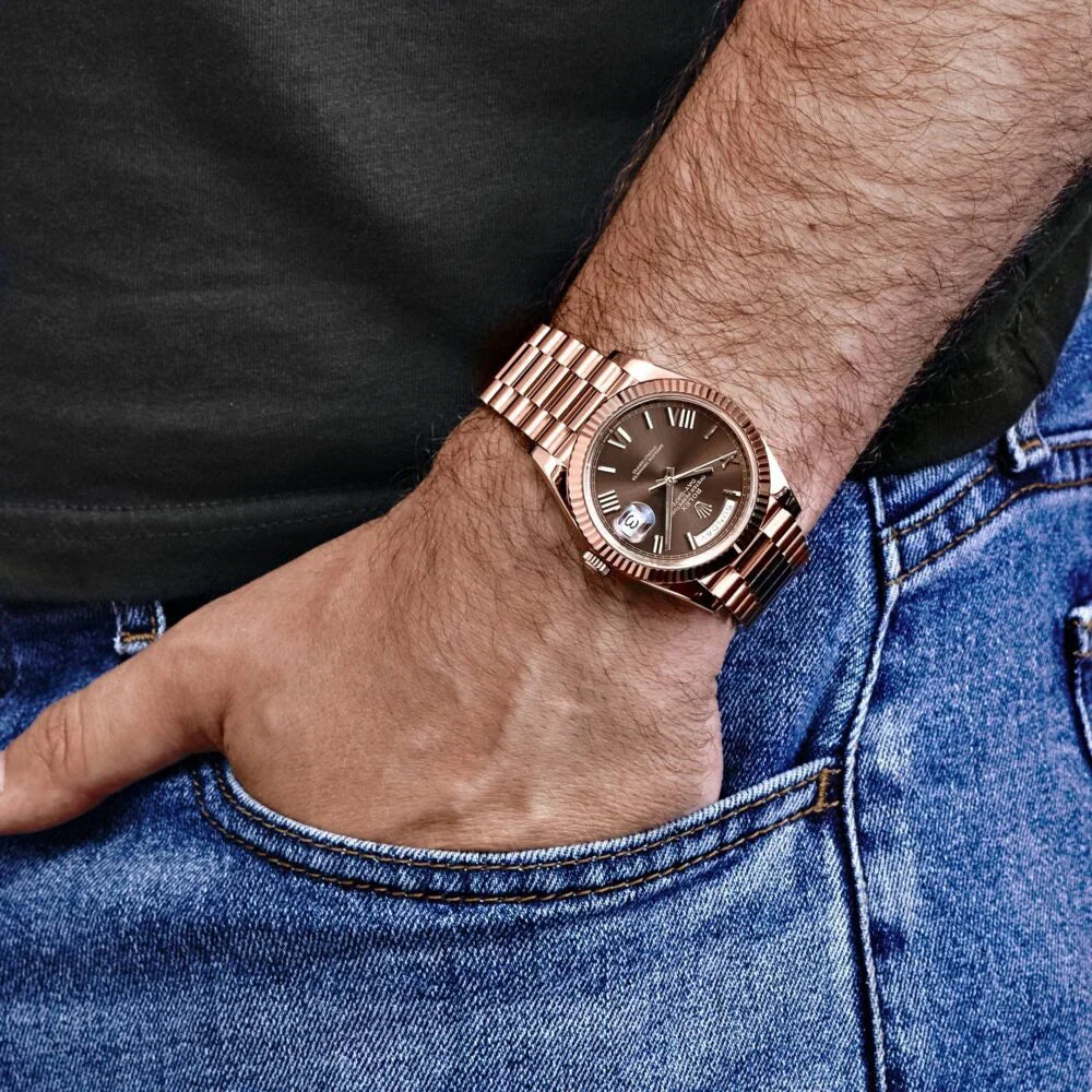 Day-Date 40mm 228235 Rose Gold Chocolate Roman Dial (2025)