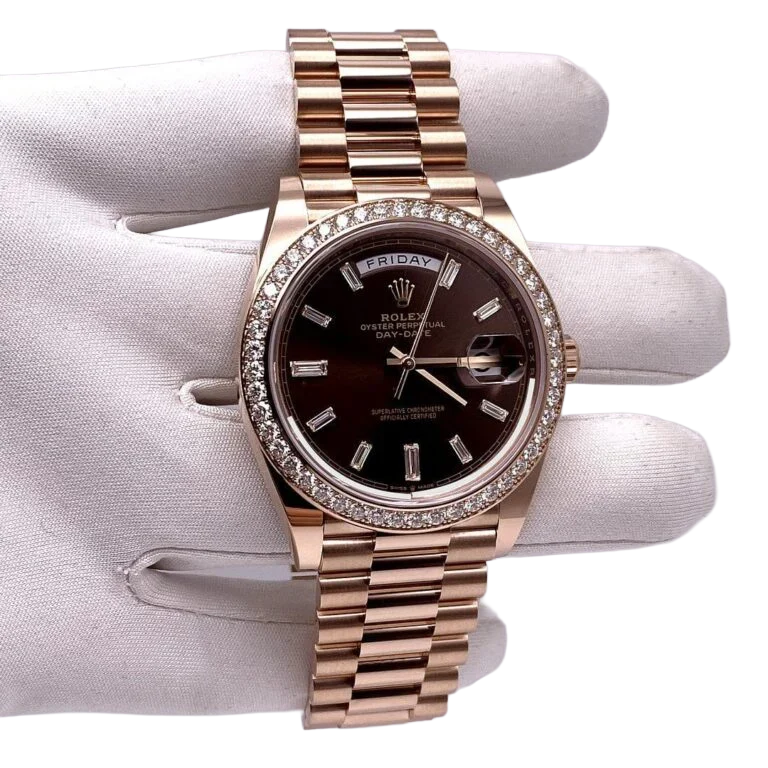 Day-Date 40mm President Rose Gold Diamond Mens Watch 228345