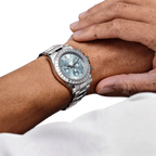Daytona 126576TBR Platinum Ice Blue Diamond Dial Diamond Bezel