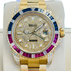 GMT-Master II 40mm Yellow Gold Pepsi Bezel Diamond Set Watch 116718LN