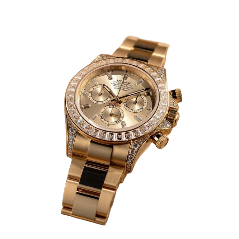 Daytona 18K Yellow Gold Gold Sundust Dial Diamond Bezel Oyster Bracelet 40 mm 126598TBR