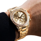 Daytona 18K Yellow Gold Gold Sundust Dial Diamond Bezel Oyster Bracelet 40 mm 126598TBR