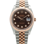 Datejust 41MM 126331 Chocolate Diamond Dial Fluted Bezel Two Tone Rose Gold Jubilee Bracelet