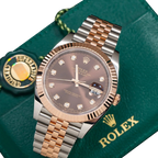 Datejust 41MM 126331 Chocolate Diamond Dial Fluted Bezel Two Tone Rose Gold Jubilee Bracelet