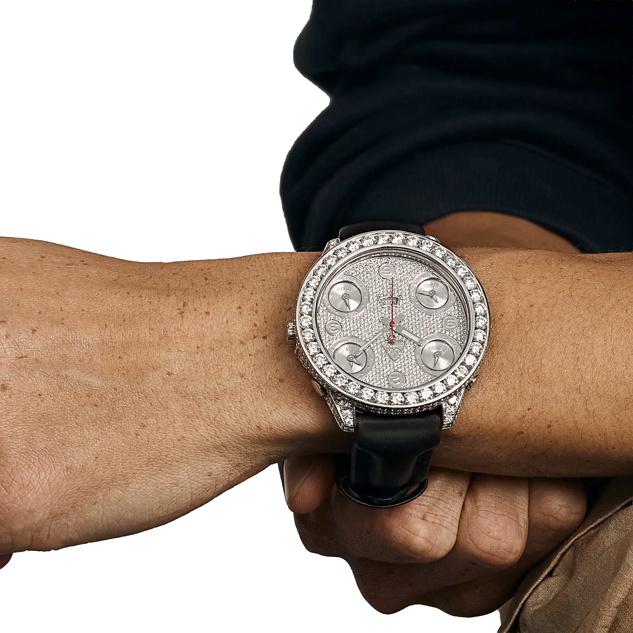 Five Time Zone Steel Diamond 40mm JCM-30