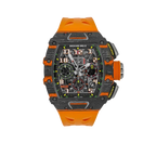 RM 11-03 McLaren Carbon TPT, Skeleton Dial, Orange Strap, 50 mm