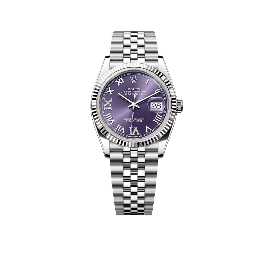 Datejust 36mm Steel and White Gold Purple VI & IX 126234