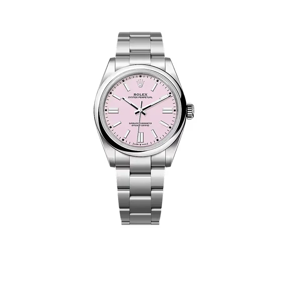 Oyster Perpetual 41mm Stainless Steel Candy Pink Dial Men Watch 134300-0013 New 2025