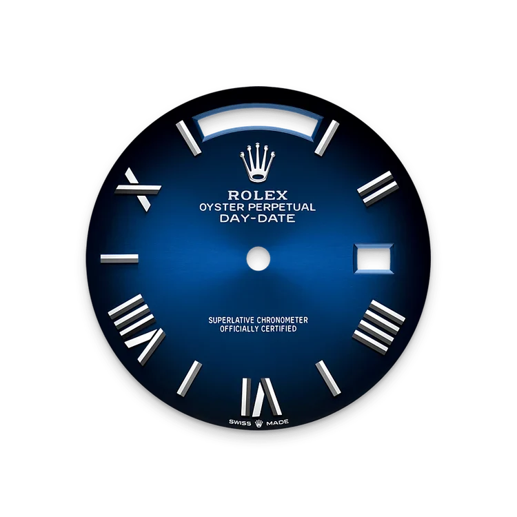 Day-date Oyster Perpetual 40mm White Gold Blue Ombré Dial, Fluted bezel M228239-0076