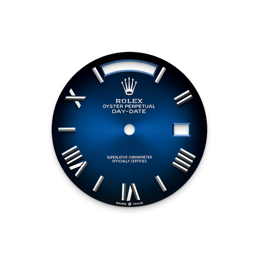 Day-date Oyster Perpetual 40mm White Gold Blue Ombré Dial, Diamond-set bezel M228349RBR-0045