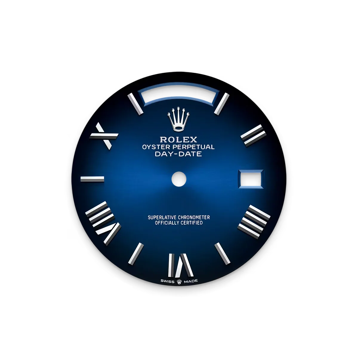 Day-date Oyster Perpetual 40mm White Gold Blue Ombré Dial, Diamond-set bezel M228349RBR-0045