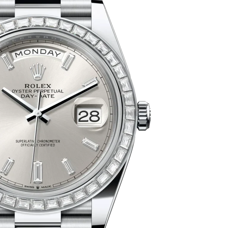 Day-Date 40mm Silver Dial 18 kt White Gold Diamonds 228349RBR-0001