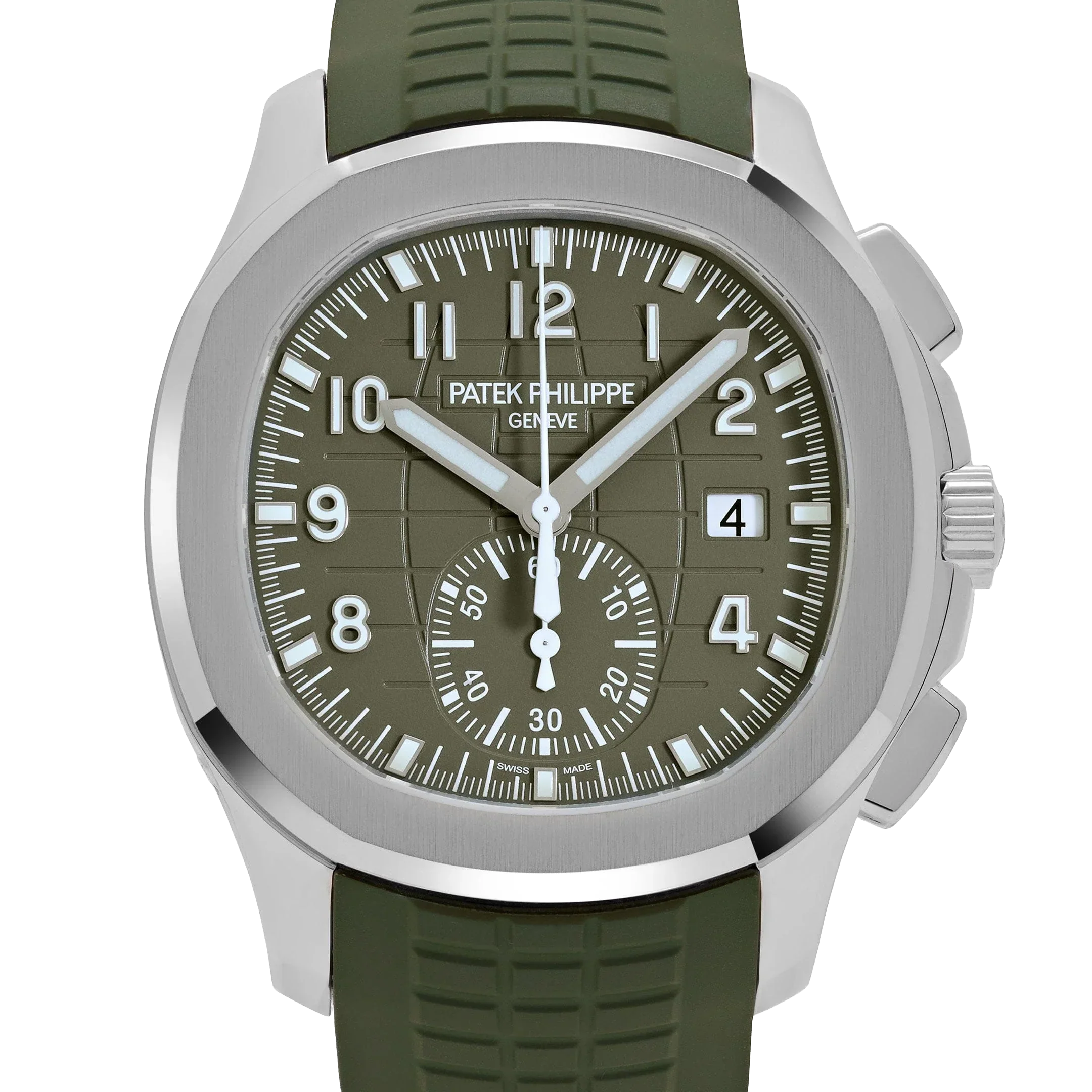 Aquanaut 42mm 5968G-010 Chronograph White Gold Khaki Green Dial