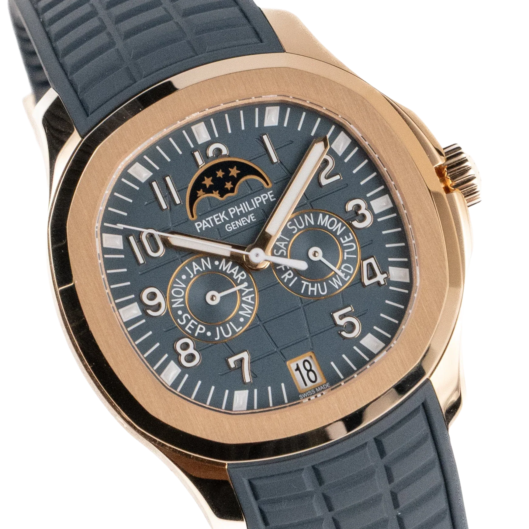Aquanaut Luce 40mm 5261R-001 Annual Calendar Moon Phases Rose Gold Blue-Gray Dial