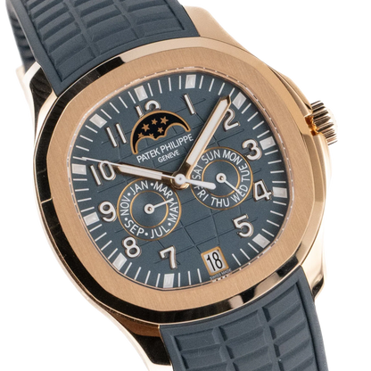 Aquanaut Luce 40mm 5261R-001 Annual Calendar Moon Phases Rose Gold Blue-Gray Dial
