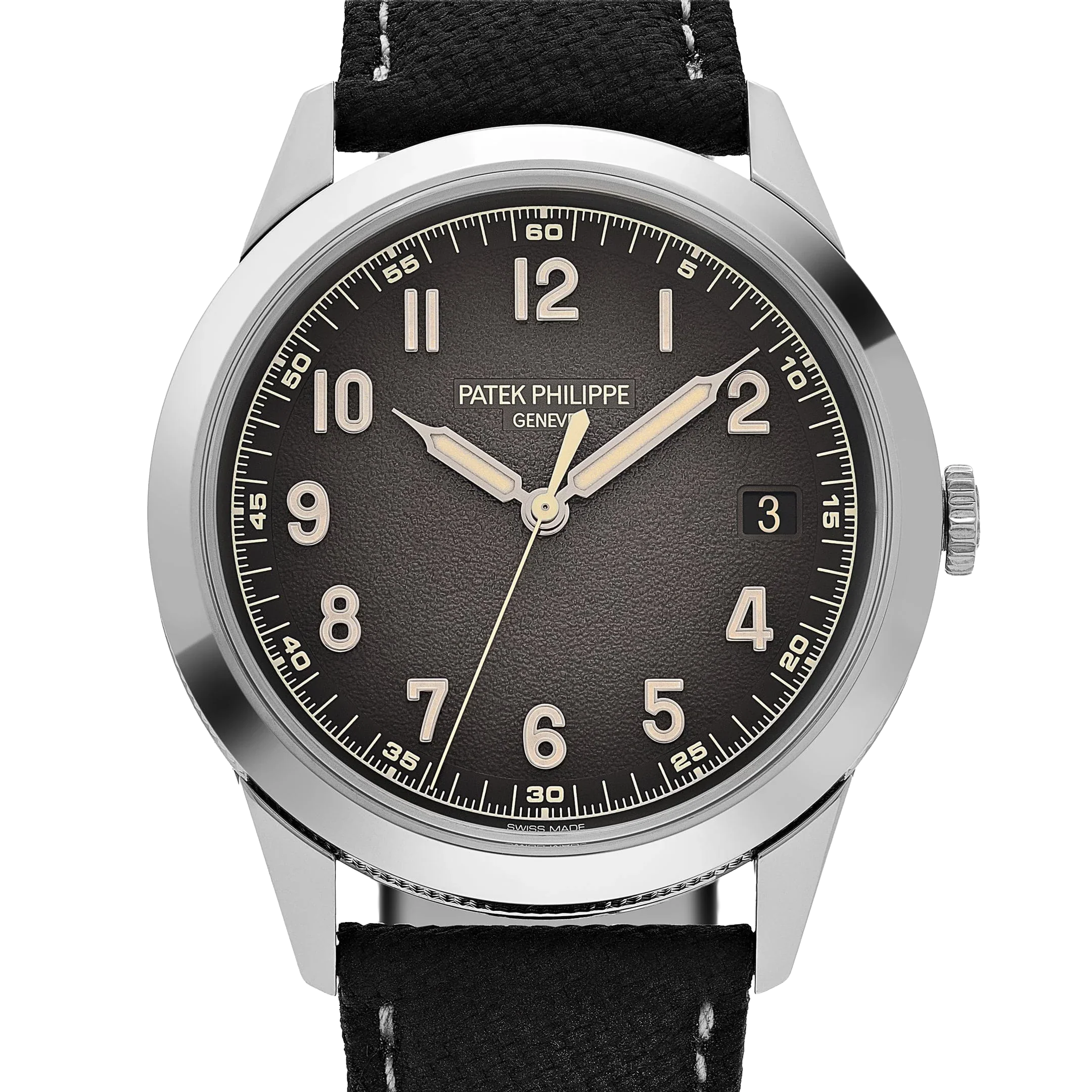 Calatrava 40mm 5226G-001 White Gold Charcoal Dial Date