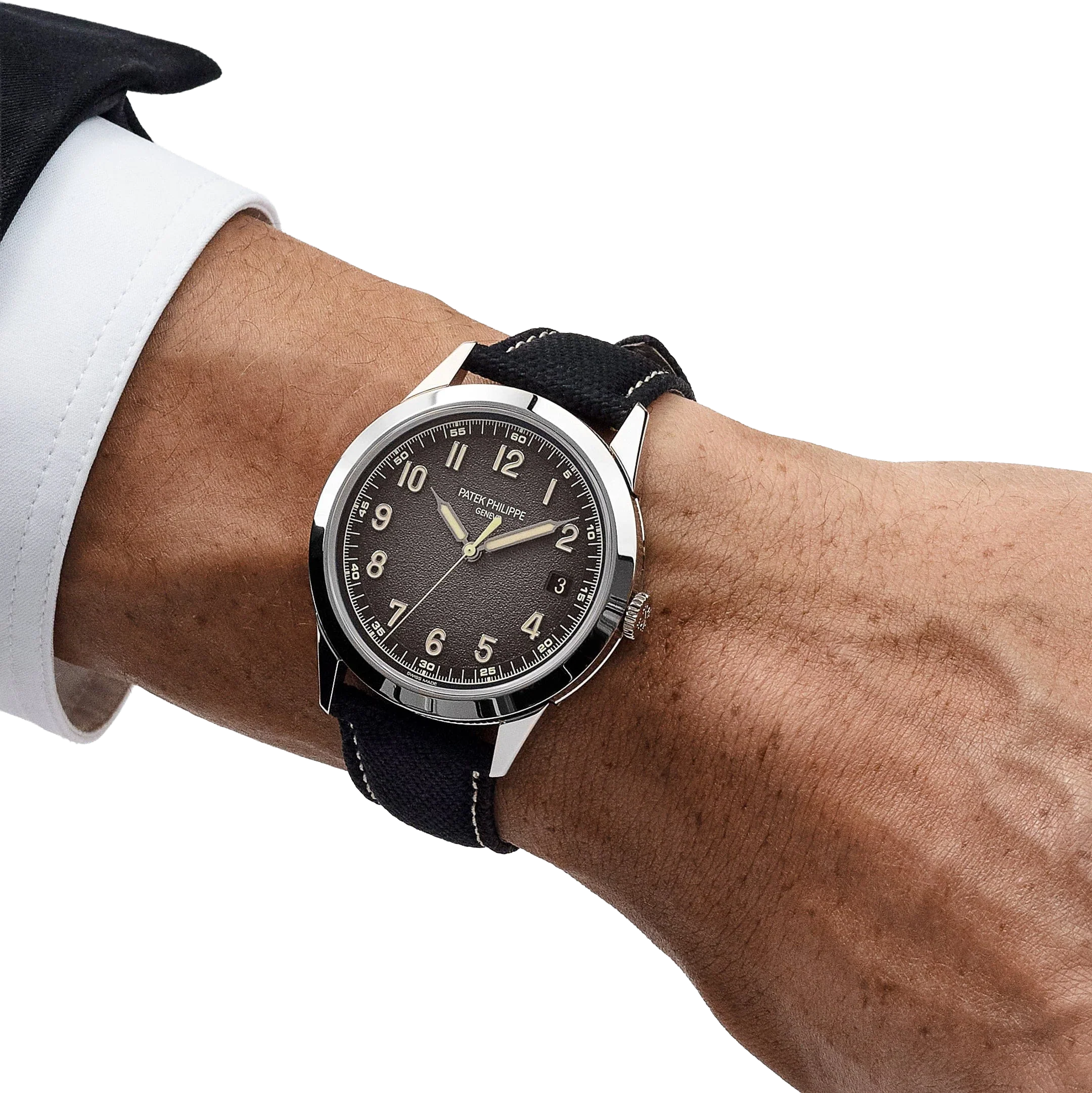 Calatrava 40mm 5226G-001 White Gold Charcoal Dial Date
