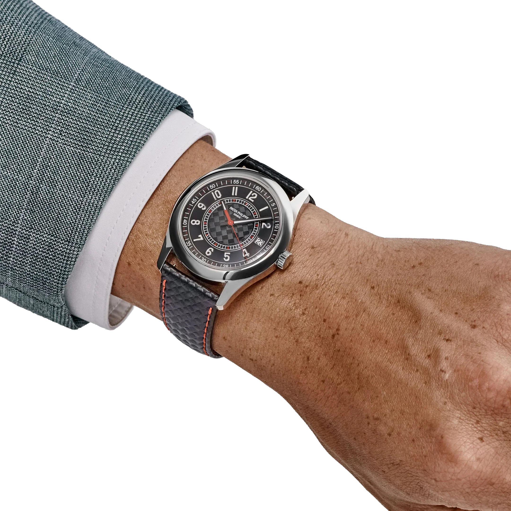 Calatrava 40mm 6007G-010 White Gold Red Accents