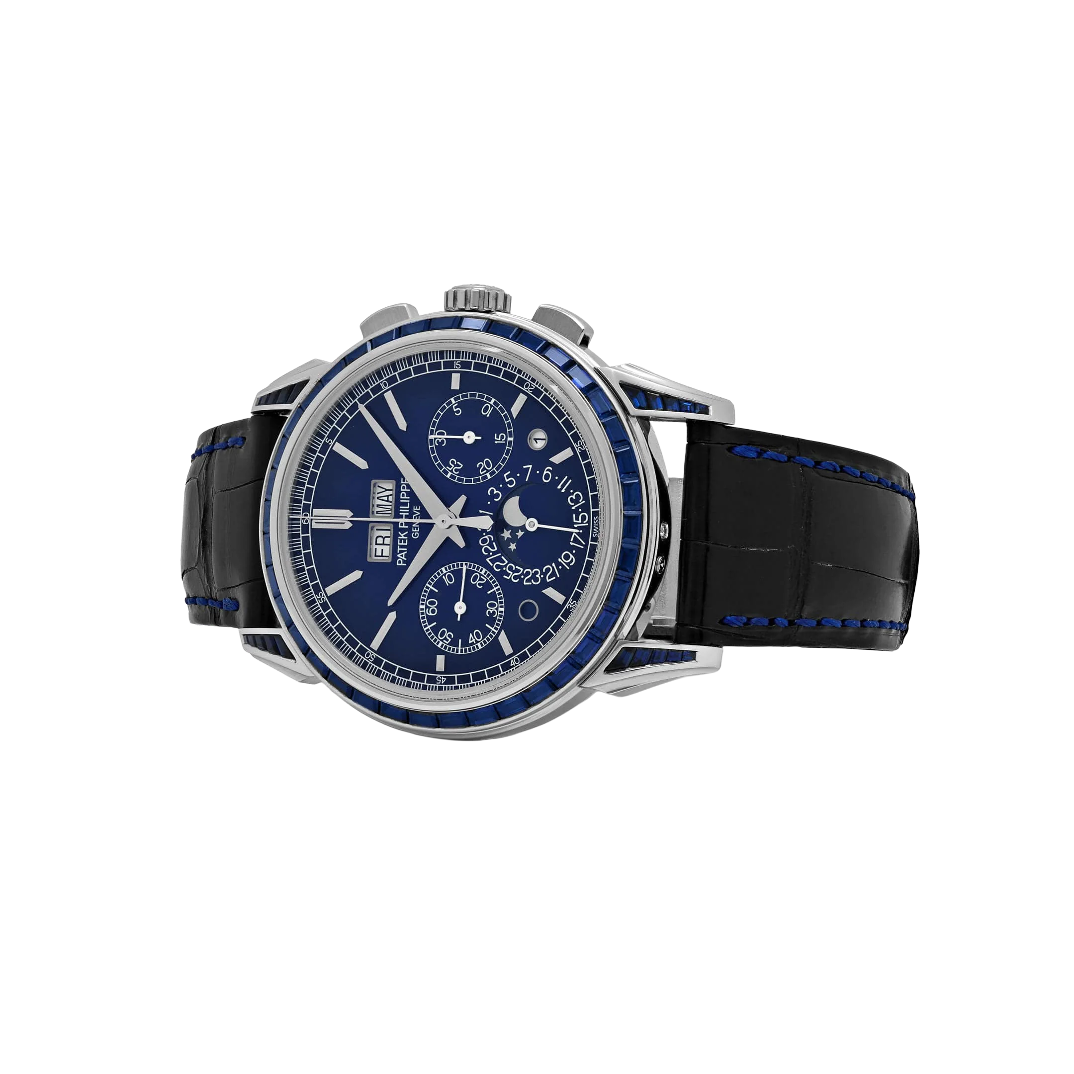 Grand Complications 41mm 5271/11P-010 Perpetual Calendar Chronograph Platinum Baguette Sapphires