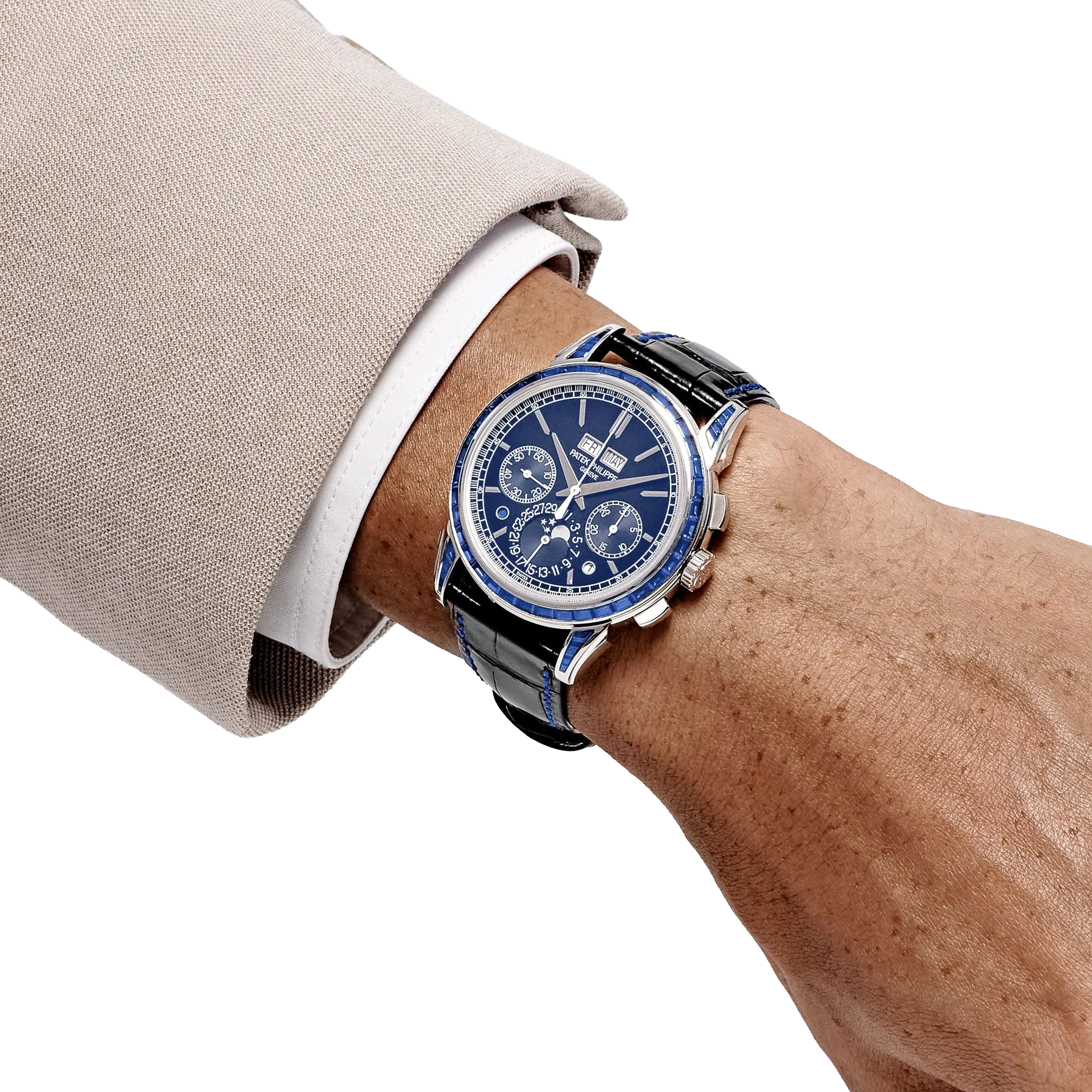 Grand Complications 41mm 5271/11P-010 Perpetual Calendar Chronograph Platinum Baguette Sapphires
