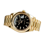 President Day-Date 40mm Black Dial Yellow Gold Diamond Mens Watch 228238