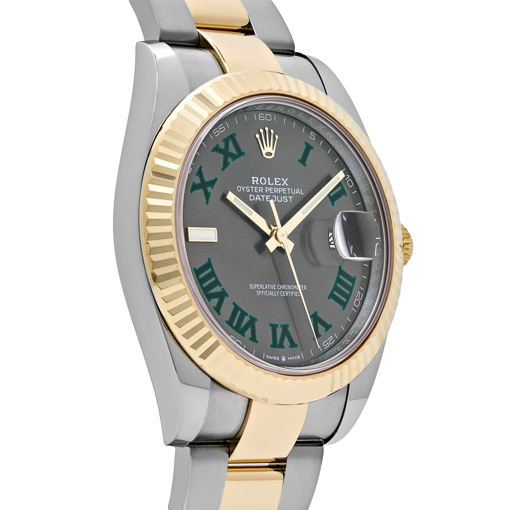 Datejust 41mm Yellow Gold Stainless Steel Wimbledon Slate Dial Oyster 126333