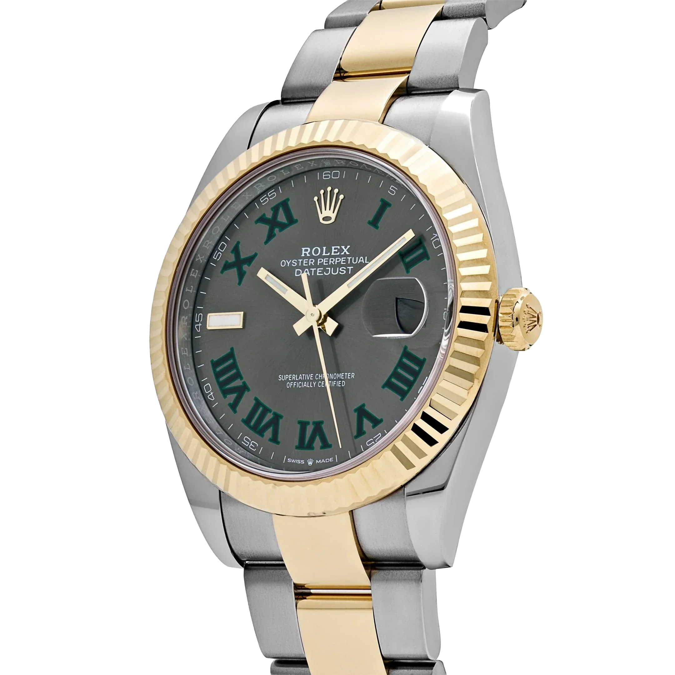 Datejust 41mm Yellow Gold Stainless Steel Wimbledon Slate Dial Oyster 126333