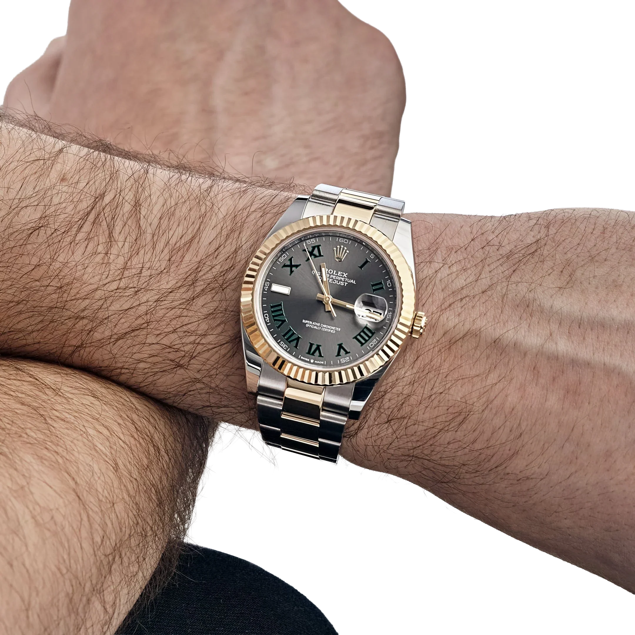 Datejust 41mm Yellow Gold Stainless Steel Wimbledon Slate Dial Oyster 126333