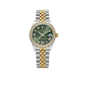 Lady-Datejust 31mm 278383RBR Yellow Gold Stainless Steel Green Roman Dial Diamond Bezel