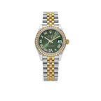 Lady-Datejust 31mm 278383RBR Yellow Gold Stainless Steel Green Roman Dial Diamond Bezel