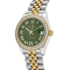 Lady-Datejust 31mm 278383RBR Yellow Gold Stainless Steel Green Roman Dial Diamond Bezel