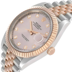 Datejust 41 Steel Everose Gold Sundust Diamond Dial Mens Watch 126331