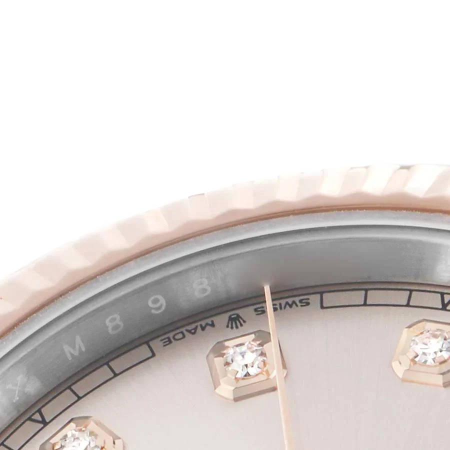 Datejust 41 Steel Everose Gold Sundust Diamond Dial Mens Watch 126331