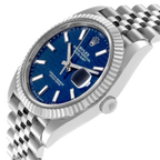 Datejust 41mm Steel White Gold Fluted Motif Dial Mens Watch 126334