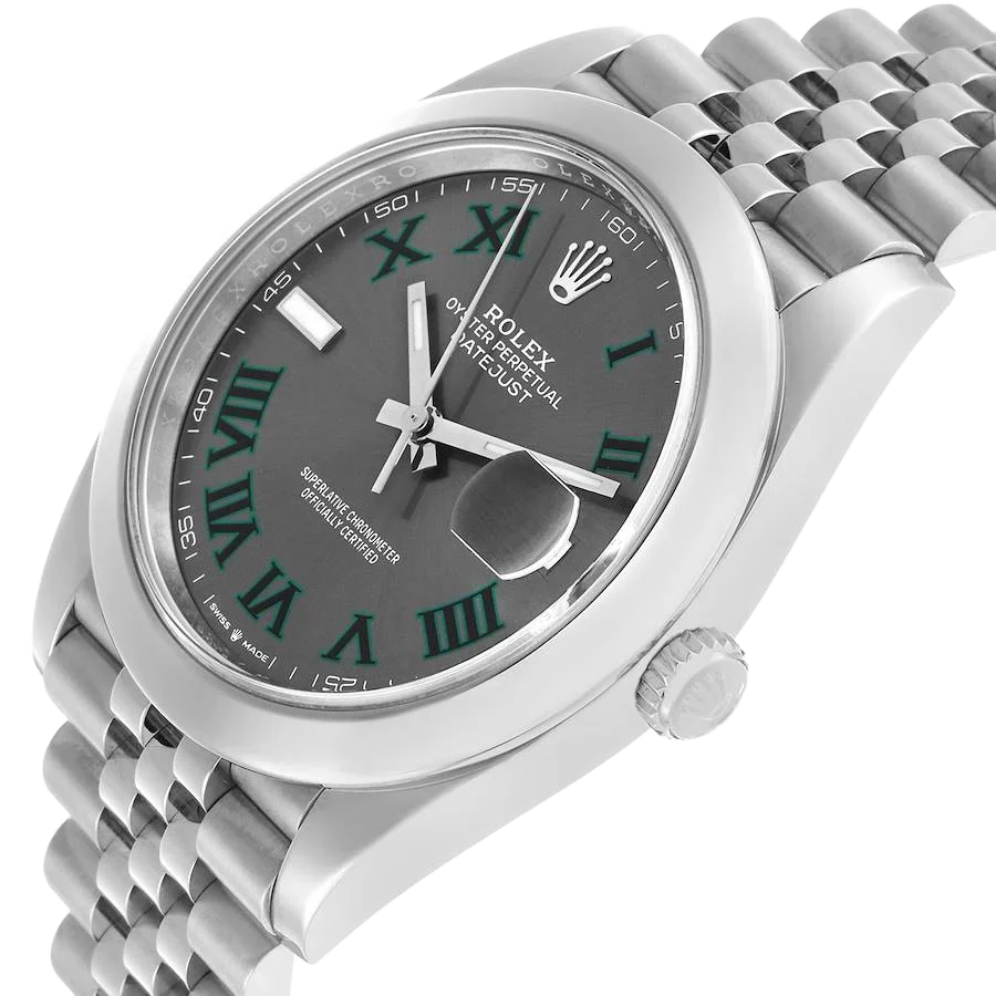 Datejust 41mm Wimbledon Dial Steel Mens Watch 126300