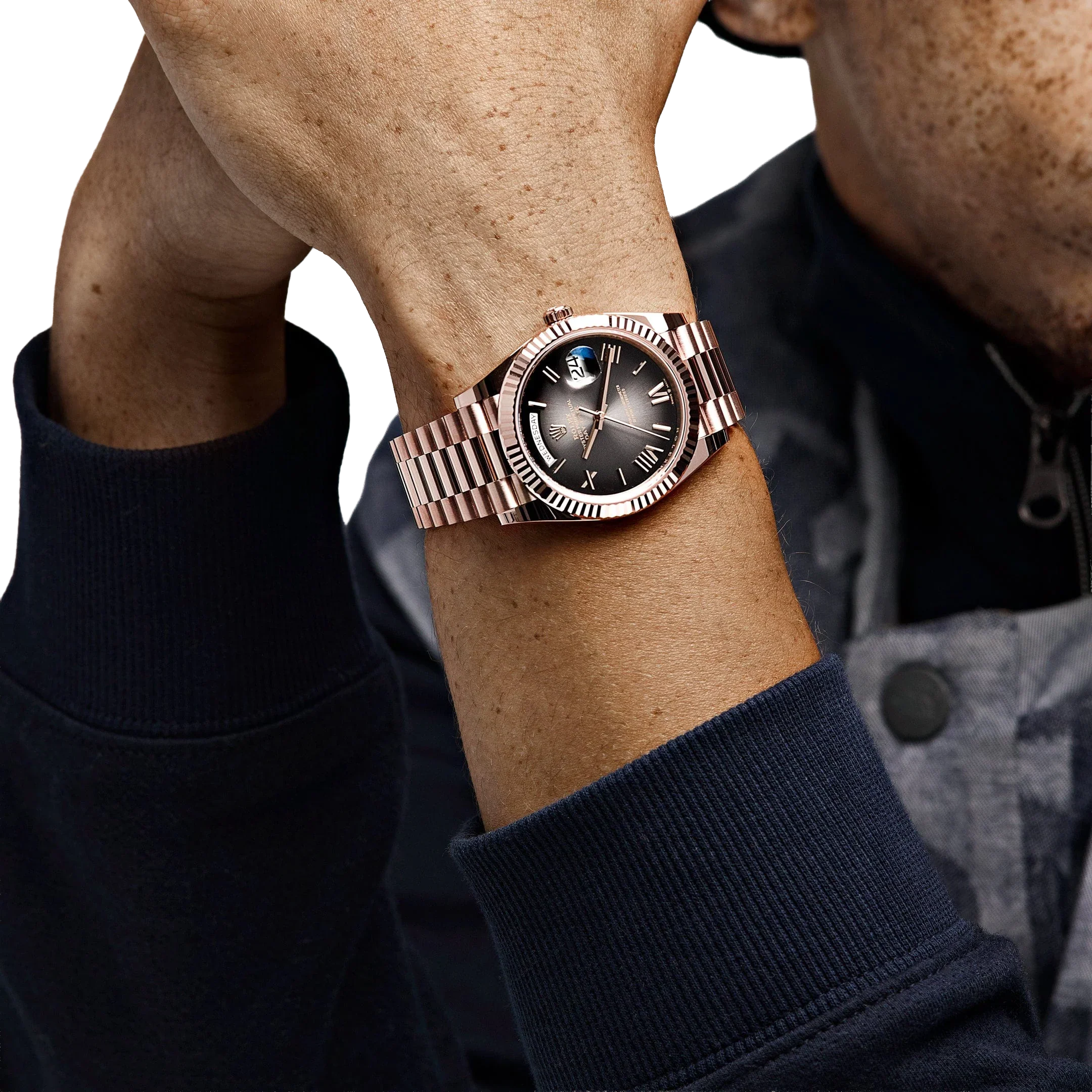 Day-Date 40mm 18K Everose Gold with Slate Ombre Dial 228235
