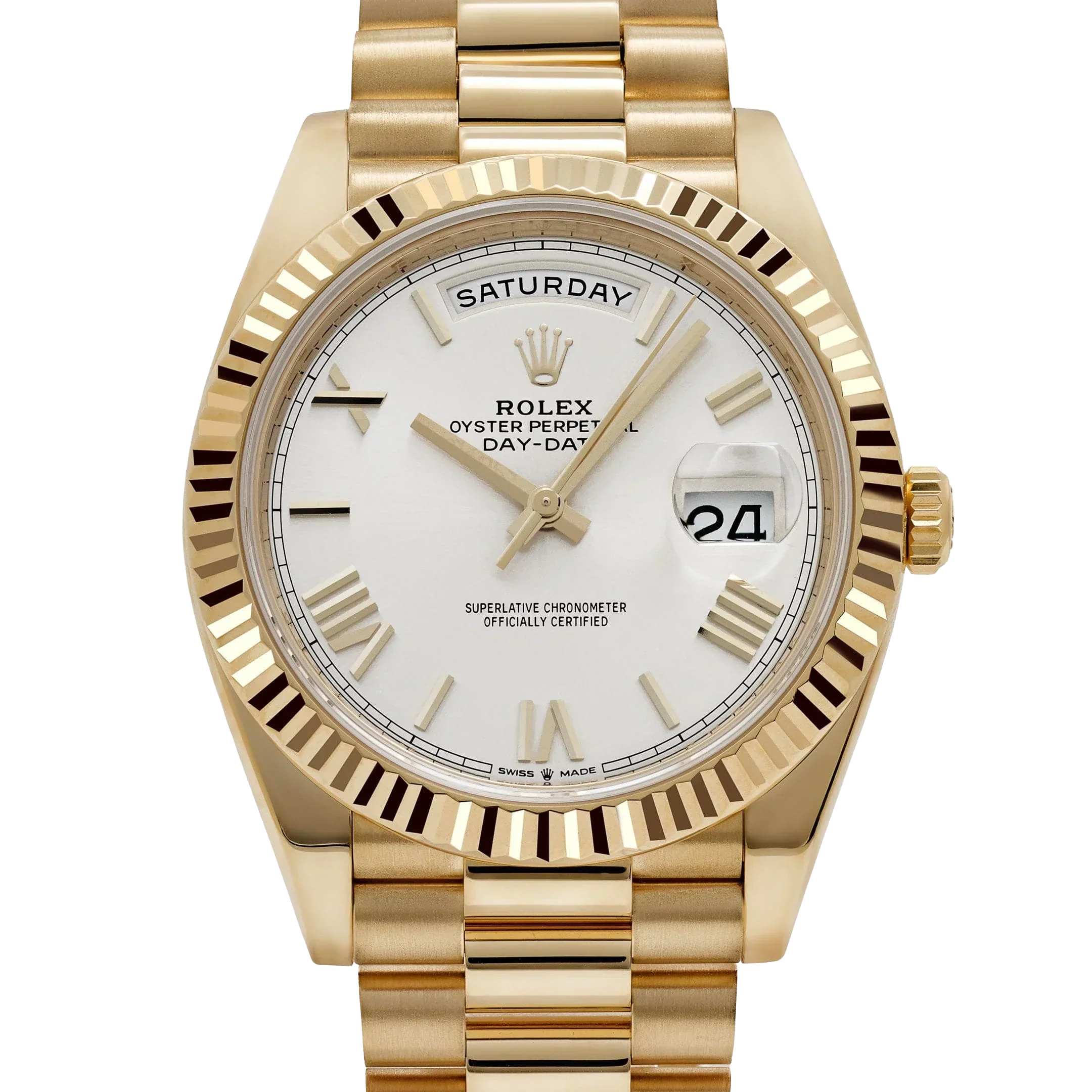 Day-date 40mm President Yellow Gold White Roman Numerals Dial 228238-0042