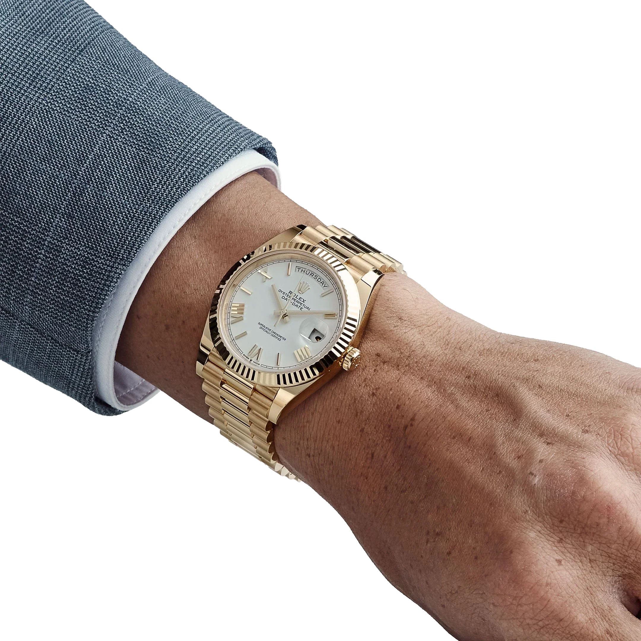 Day-date 40mm President Yellow Gold White Roman Numerals Dial 228238-0042