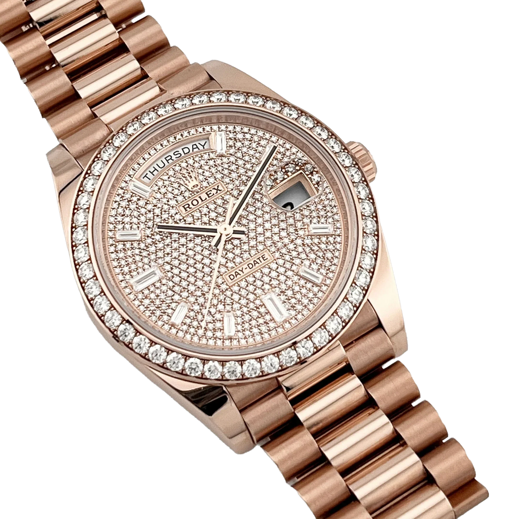 Day-Date 40 228345RBR Rose Gold Diamond Dial Diamond Bezel New 228345rbr-0002
