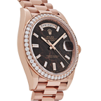 Day-Date 40 228345RBR Rose Gold Eisenkiesel Diamond Dial Diamond Bezel
