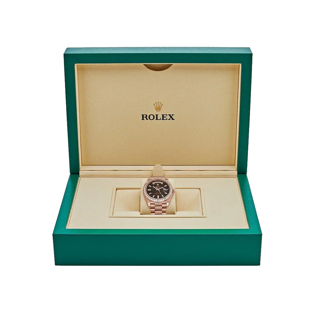 Day-Date 40 228345RBR Rose Gold Eisenkiesel Diamond Dial Diamond Bezel