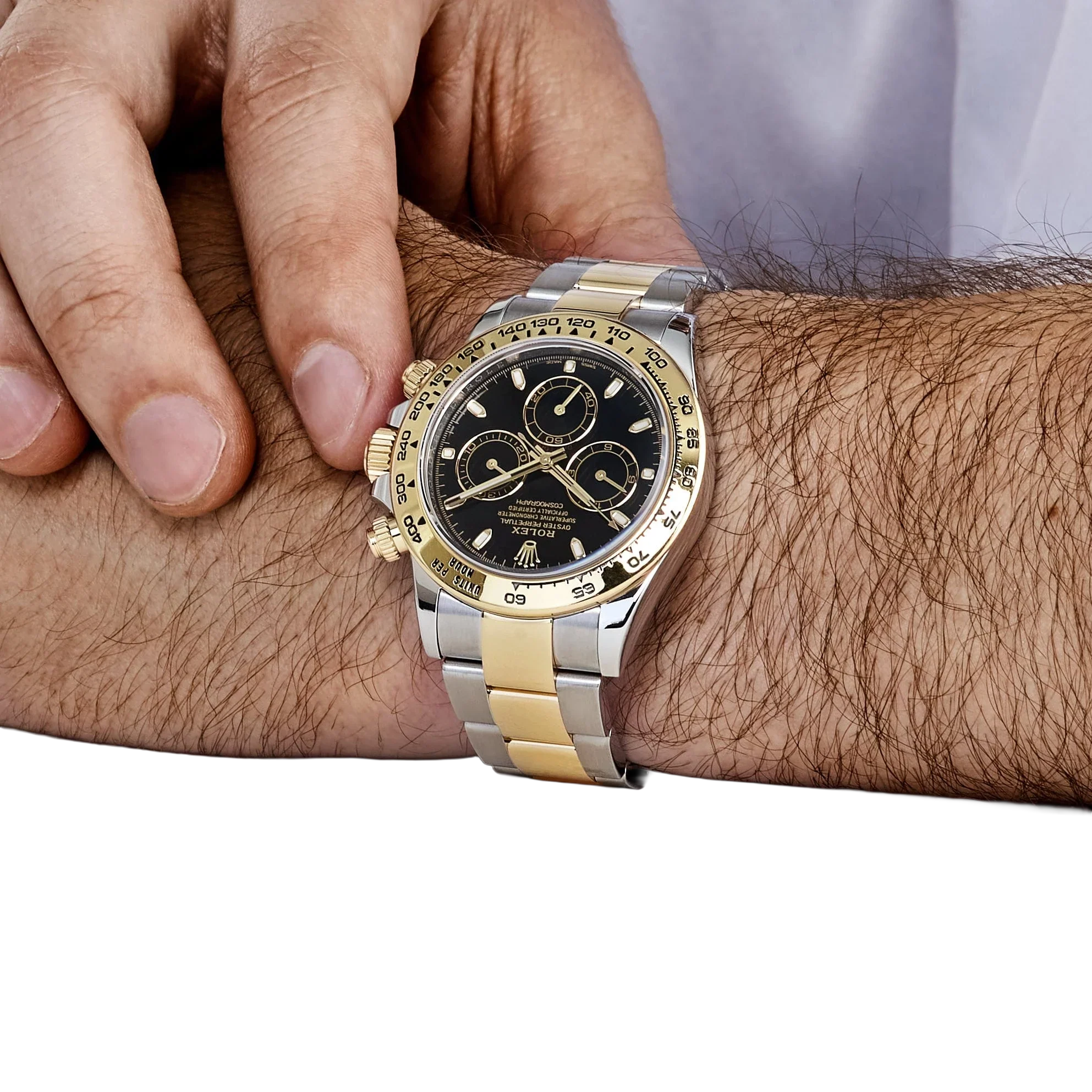 Daytona 40mm Yellow Gold Stainless Steel Black Dial 116503
