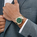 Daytona 40mm Yellow Gold John Mayer Green Dial Mens Watch 116508