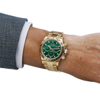 Daytona 40mm Yellow Gold John Mayer Green Dial Mens Watch 116508
