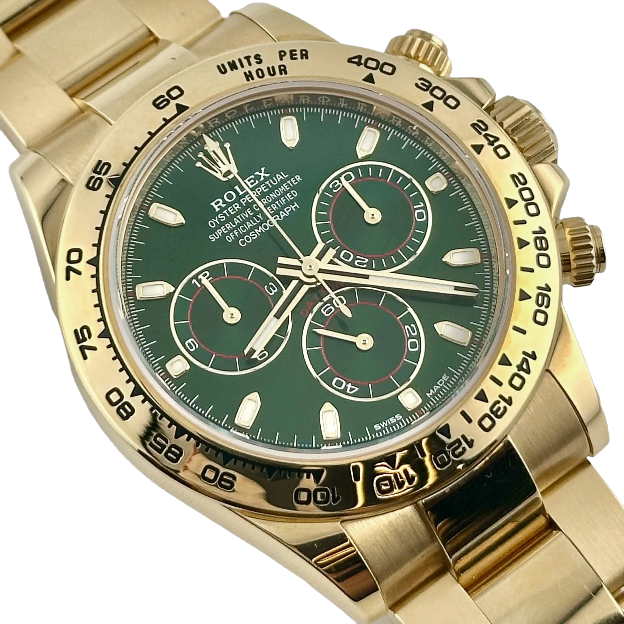Daytona 40mm Yellow Gold John Mayer Green Dial Mens Watch 116508