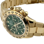 Daytona 40mm Yellow Gold John Mayer Green Dial Mens Watch 116508